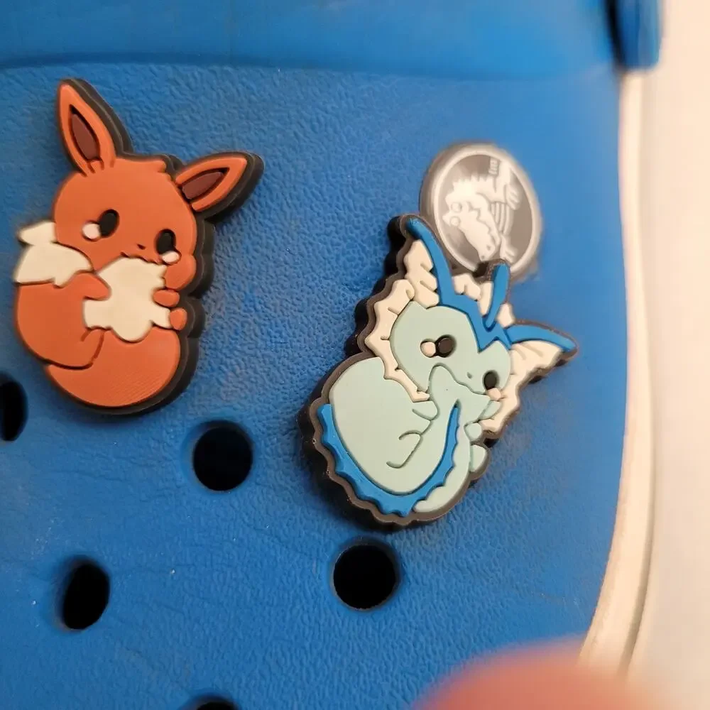 CROCS Crocband Unisex Clogs Blue White Pokemon Jibbitz Eeve Naruto Anime Size J1